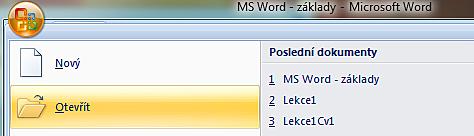 Nvý dkument Nvý dkument Při spuštění se autmaticky zalží nvý dkument Ikna na panelu rychléh spuštěni Nvý dkument (klávesvá zkratka Ctrl+N) Subr Nvý (mžnst pužití existujících šabln dkumentů)