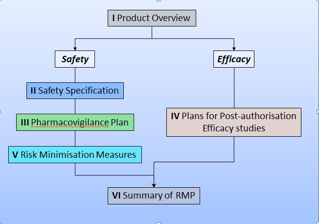 Štruktúra RMP (7 častí) Identifikácia a charakterizácia rizík a chýbajúcich informácií Návrh ďalšieho postupu na poregistračné prehodnotenie bezpečnostných problémov Prehľad