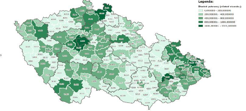 Počet zásahů jednotek požární ochrany v