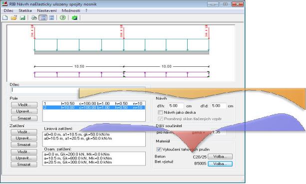 RTec kompakt RTool, základový pas BALKEN betonové, ocelové a dřevěné nosníky BEST štíhlé betonové nebo ocelové sloupy BEST ocel volba kombinací pro nelineární výpočet FUNDA železobetonové základy