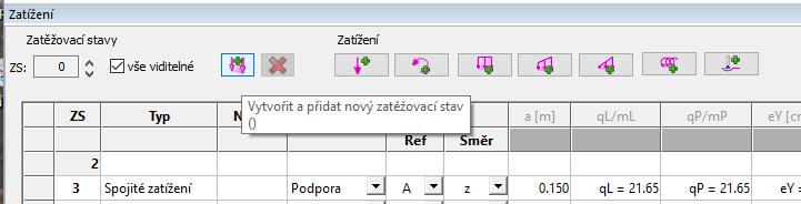 Zatěžovací stavy (oblast F)  Zatížení (oblast F) RIB stavební