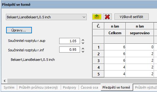 jejich povrchové krytí a mezní průměr. 2.12 Předpětí 2.12.1 Předpětí ve formě Možnost zadání předpětí ve formě, tj.