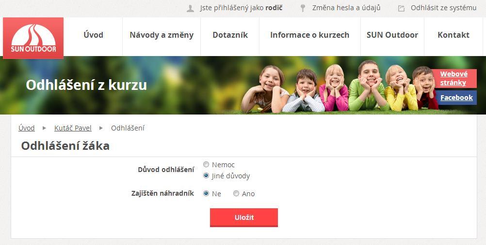 2.4 Informace o žákovi a potvrzení o přihlášení Kliknutím na ikonku Informace viz obrázek 4, otevřete stránku s informacemi o kurzu a informace k platbě, podle předem vybraného způsobu platby.