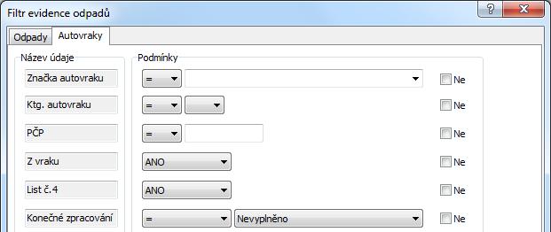 3. Nové parametry programu pro přehlednou a správnou evidenci odpadů Do programu EVI 8 byly přidány nové parametry programu, které slouží ke správné a přehledné evidenci odpadů z autovraků.