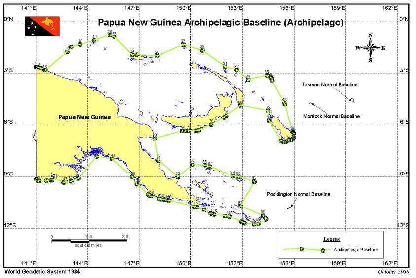 Oblasti spadající pod jurisdikci pobřežních států souostrovní vody (archipelagic waters) = vody mezi ostrovy souostrovního státu