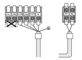 5.1 Připojení hlavního napájecího kabelu Připojte napájecí kabel pomocí ok viz obrázek níže.