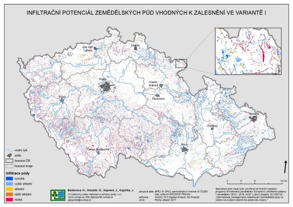 Obrázek 9: Vymezení vhodnoti k zalesnění