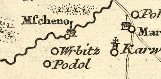 Tvrz na mapách Na mapě J. K. Müllera z roku 1720 je tvrz, resp. zámek vyznačen schematickou značkou bez dalšího popisku. Jeho půdorys byl v základu zachycen až na mapovém listu č.