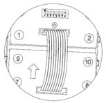 zvukového modulu. Druhý konec kabelu zasuňte do konektoru v horní části tlačítkového moduluel610d tak jak je nakresleno na obrázku.