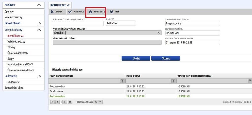 13. Pokud existuje VZ napřič projekty, je nutné zatrhnout checkbox Veřejná zakázka napříč projekty.