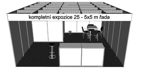 1  2 x 1 m, regál třípolicový, 1  2 x 2 m, regál třípolicový, 1 ks stůl 70 x 70 cm, 4 ks židle čalouněná, 1 ks židle