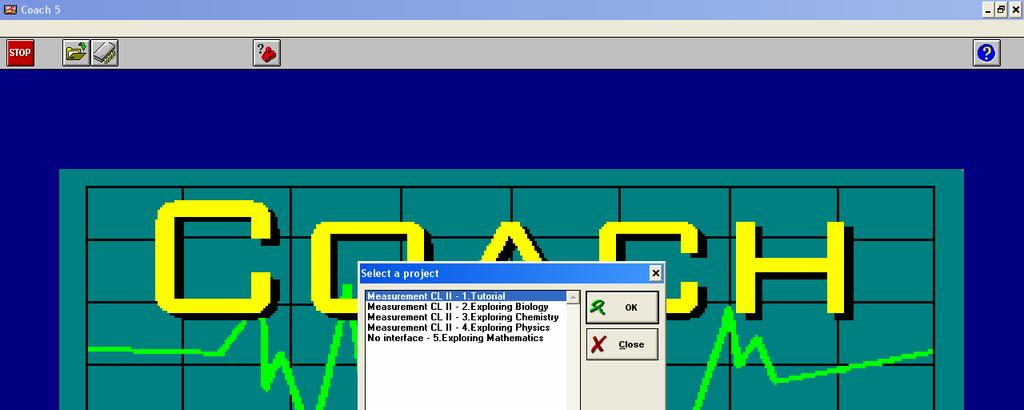 STRUČNÝ NÁVOD KU IP-COACHU Otvorenie programu a voľba úlohy na meranie Otvorenie programu Program IP- COACH na meranie otvoríme kliknutím na ikonu na