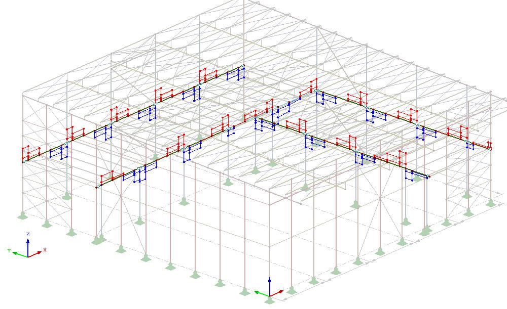 Příloha č : A - Varianty Strana č : [63] Posouzení profilů Profil Posouzení průřezu Posouzení stability Jednotkový posudek 100 x 240 GL28h 0,75 0,78 0,78 15.1.6. Nosníky ochozu Obr. č.80 Popis prutů Průřez barva Průřez Materiál č.