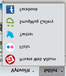 Sdílení fotografií online Snímky můžete sdílet pomocí webových stránek jako Facebook, Flickr a SmugMug přímo z aplikace Photoshop Elements Editor.