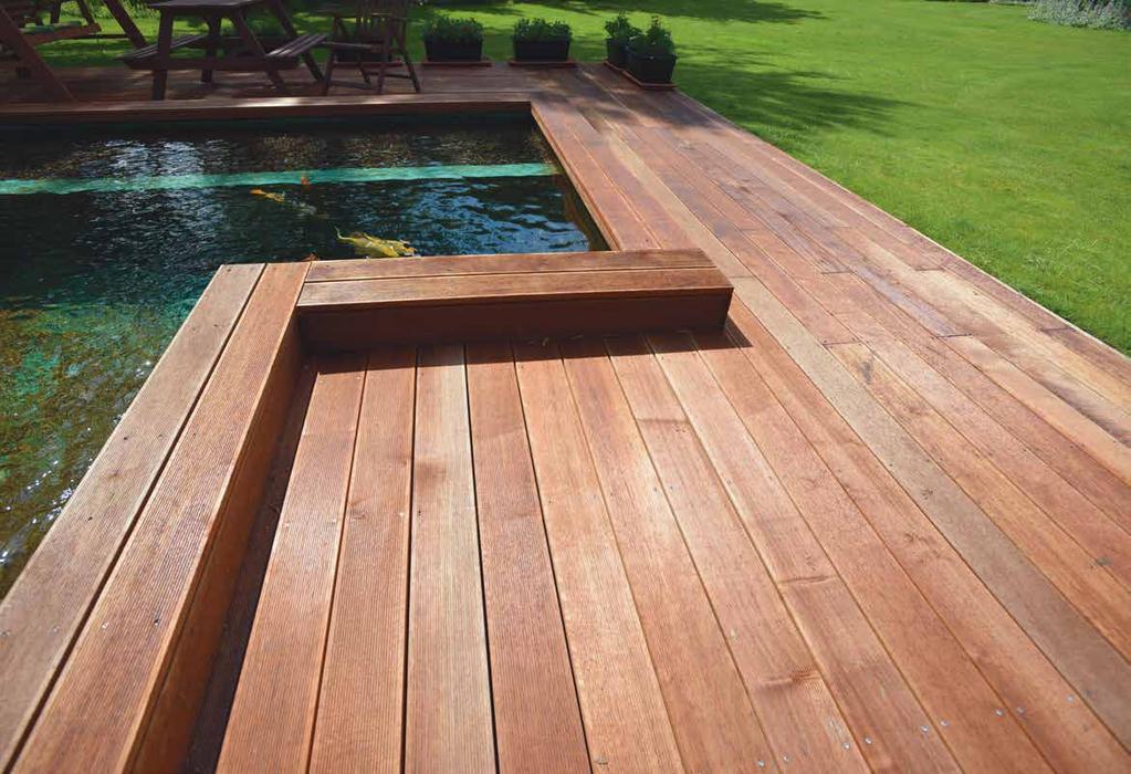 34 Terasa REAL DECK, Merbau 25 x 145 mm, po vystavení povětrnostním vlivům v délce 3