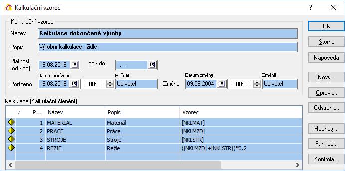 MZDY STROJE REZIE představují celkové mzdové náklady na výrobu zjištěné na základě výrobního postupu představují celkové strojní náklady na výrobu zjištěné na základě výrobního postupu ostatní režie