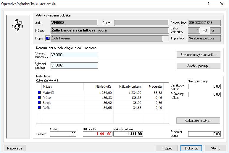 Vypočtená kalkulace je pouze informativní nikde se neukládá.