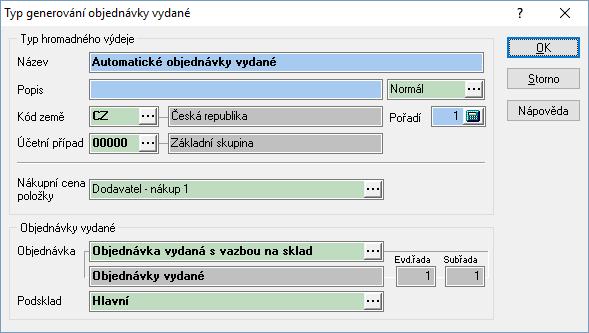 Pokud nechceme vytvořit objednávku na celé chybějící množství, je nutné v seznamu položek nekrytých skladem vstoupit do režimu oprav stiskem CTRL+F4 a po stisku mezerníku na položce zadat požadovaný