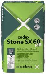 Stone SX 60 MB BÍLÉ LEPIDLO PRO STŘEDNÍ LOŽE Rychleschnoucí bílé lepidlo s krystalickou vazbou vody pro kladení dlaždic z přírodního kamene do středního lože Kvalitní pokládka velkoformátových desek