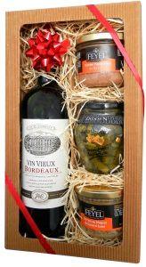 Cena: 636,- Kč/kus LCVF004 Francouzská dárková sada červené víno Vin Vieux Boredaux 750