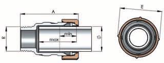 Quick univerzální svěrné spojky Typ QA s vnějším závitem Pro ocelové trubky a pro černé ocelové trubky: DIN EN 10255 a DIN EN 10220 série 1, 2 a 3 Pro PE-trubky (není pro plyn): PE-potrubí (PE 80, PE