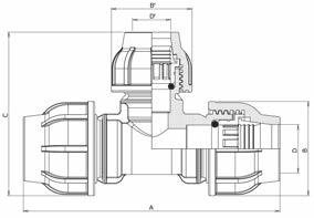 Plastové svěrné spojky T-kus pro tři svěrná spojení, redukovaný DN trubky-ø [mm] Výrobek č.