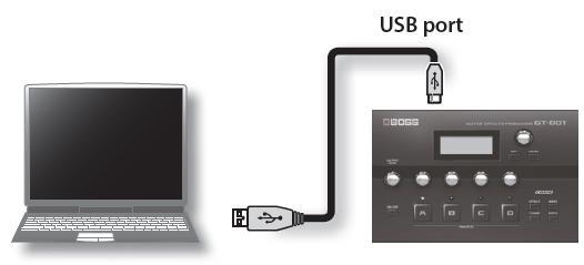 Zapojení do počítače Po zapojení GT-001 do počítače přes USB, můžete provádět následující.