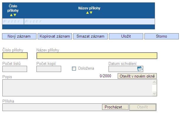 Přílohy žádosti o platbu Poskytovatelem podpory nejsou stanoveny povinné přílohy k žádosti platbu.