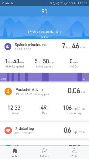 prohlížet také v aplikaci Mi Fit na