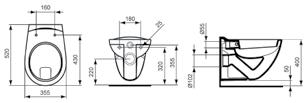 závěsné; kód 591967 Bidet kód 599509 Umyvadlo;