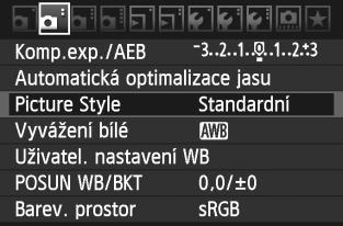 A Výběr stylu Picture StyleN Výběrem něterého ze stylů Picture Style můžete dosáhnout různého vzhledu snímu a docílit požadovaného vyznění fotografovaného objetu.