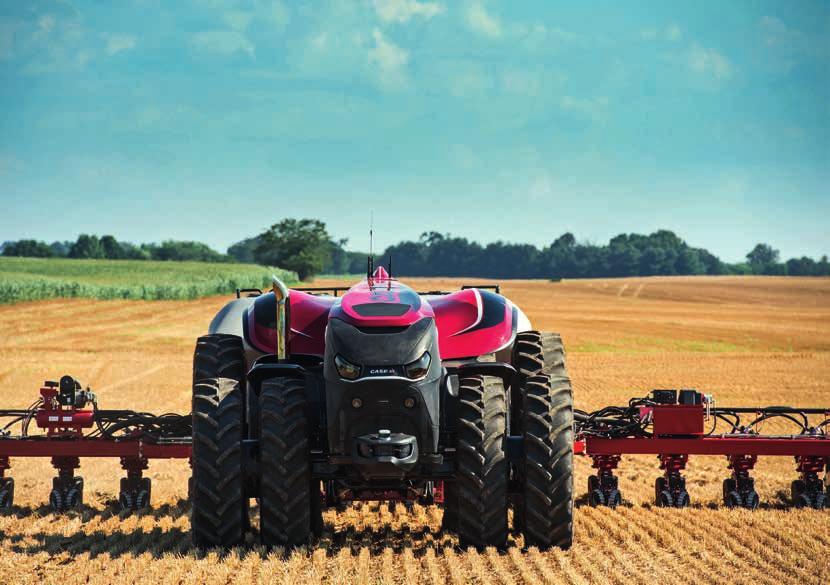 CASE IH PŘEDSTAVIL TRAKTOR BUDOUCNOSTI také s více traktory této koncepce, aby došlo ke zvýšení produktivity a efektivity práce jeden traktor tak může například kosit trávu, druhý za ním trávu