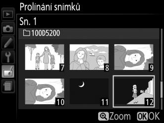 1; stisknutím tlačítka J zobrazíte seznam snímků NEF (RAW) vytvořených tímto fotoaparátem.