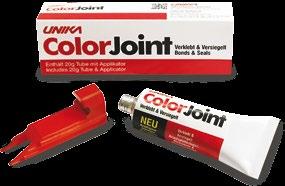 ColorJoint vytvrzuje téměř bez smrštění. Po vytvrzení je hmota trvale odolná proti vodě, vodou ředitelným čisticím prostředkům a také slabým kyselinám a louhům.