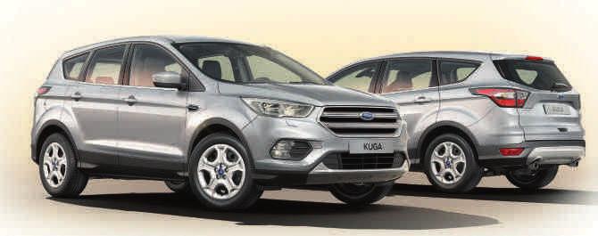 FORD KUGA Stupně výbavy Motory 1,5l EcoBoost s výkonem 120 k (88 kw) manuální převodovka 1,5l EcoBoost s výkonem 150 k (110 kw) manuální převodovka 1,5l TDCi s výkonem 120 k (88