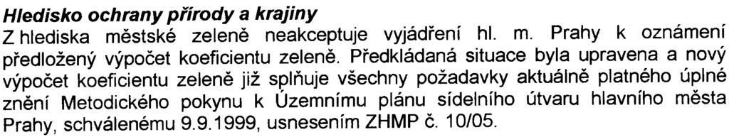 Dle tohoto stanoviska odbor výstavby a územního rozvoje ÚMÈ Praha 9 souhlasí ve smyslu 120 tohoto zákona s výše pøipravovanou stavbou, která je v souladu s platným územním plánem hl.m. Prahy a zmìnou è.