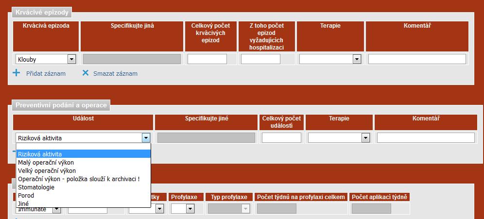 Preventivní podání u VWD Formulář ročního hlášení VWD