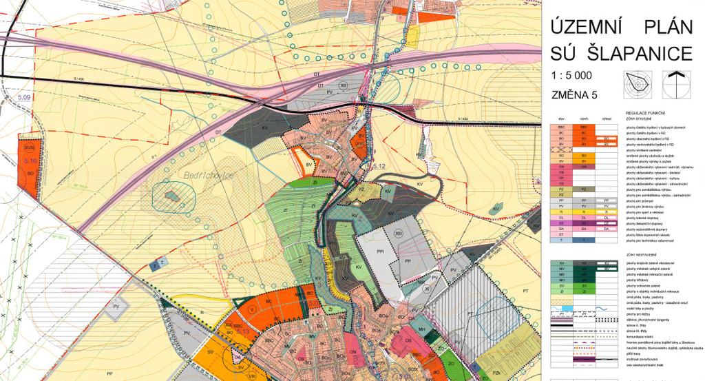 Obr. 5.14 mapa využití ploch V druhém kroku bylo pomocí ÚPD a tab. 4.2 v programu ArcGIS přiřazeno k jednotlivým plochám přijatelné riziko dle způsobu využití.