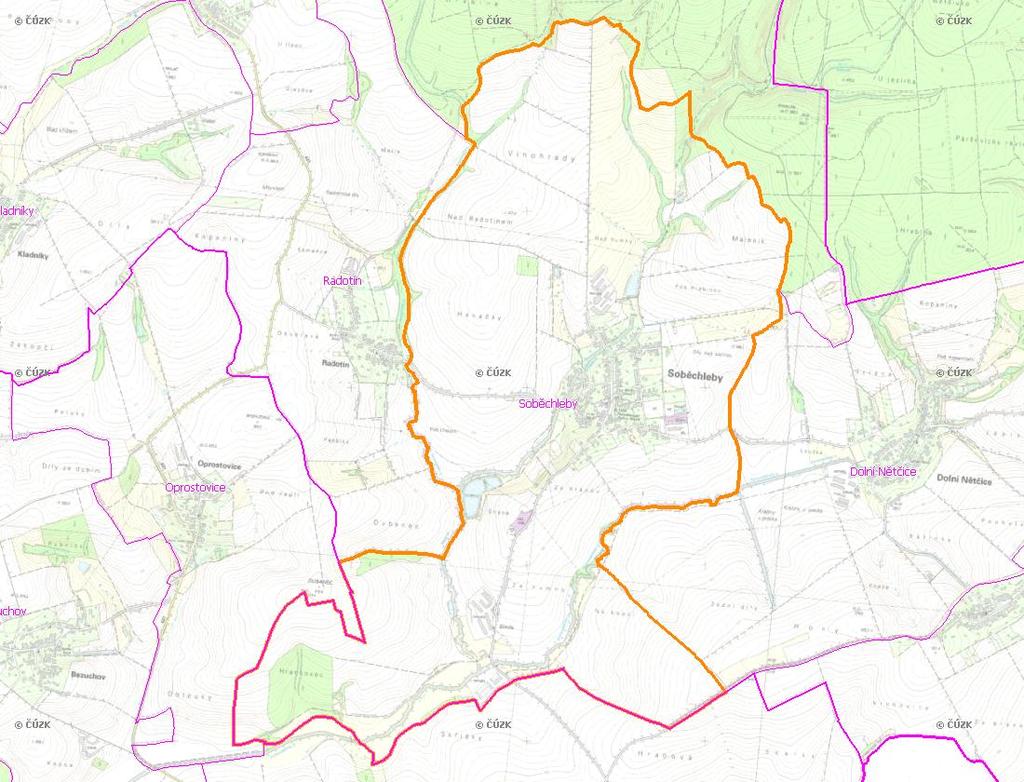 A. NÁZEV OBCE Název části obce (ZSJ): Soběchleby Mapa A: Území obce Přehledová mapka