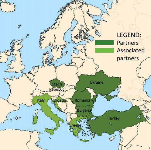 HLAVNÍ CÍLE 4 Building Knowledge Hubs (BKHs) Bulharsko Rumunsko Turecko Česká republika a 1 pilotní středisko na Ukrajině This