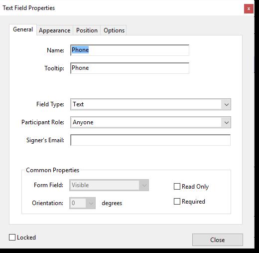 Pokud změníte název pole formuláře na značku Adobe Sign, můžete použít všechny vlastnosti pole rozpoznané službou Adobe Sign bez obětování prostoru v dokumentu jako u textové značky.
