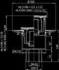 HL304 Podlahová vpust se třemi přívody ze stran a vztlakovým uzávěrem 0,5 l/s PP, PE, nerezová ocel V2A Ležatý, 3 přívody ze stran, k zasunutí nebo navaření na potrubí HL037N.0E 123 x 123 mm, HL037N.