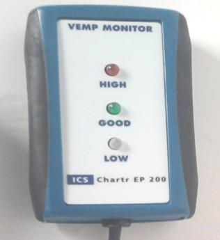 3.5.3 ICS Chartr EP 200 VEMP Monitor ICS Chartr EP 200 VEMP MONITOR posuzuje míru svalového napětí kývače hlavy. Pří měření je prováděna kontrola EMG a zobrazuje se hladina napjatosti svalů.