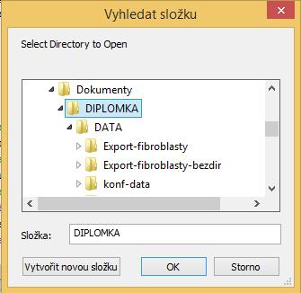 Obrázek 7.4: změna intenzity fluorescence ve fibroblastech v několika vrstvách 7.1 Uživatelské prostředí Pro větší komfort uživatele je vytvořeno několik aplikací.