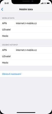 17 z 36 Nastavení APN Mobilní data. 3. Dále zvolíte Volby dat.