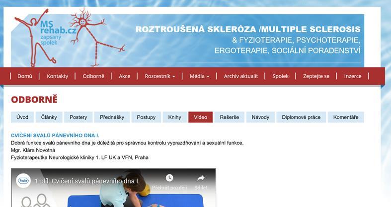 Cvičení na doma Podle instrukcí fyzioterapeuta: sestava na doma Inspirace na webu www.msrehab.