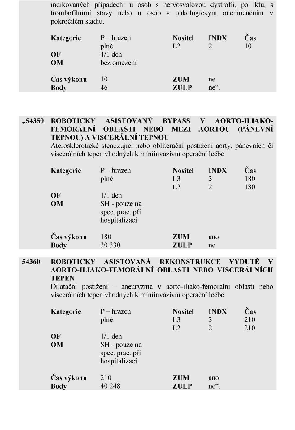 Strana 3876 Sbírka zákonů č. 354 / 2017 Částka 122 34. V příloze v Kapitole 534 cévní chirurgie skupina 3 se za výkon č.