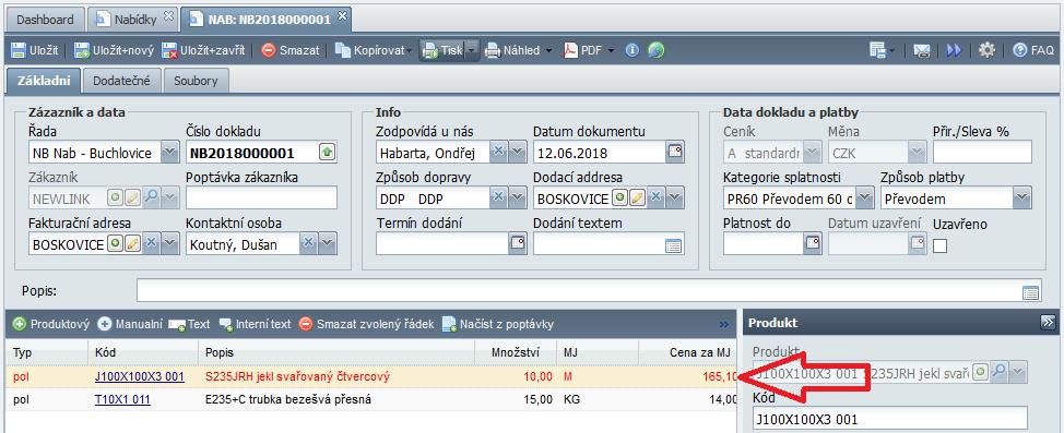 Poptávky zákazníků Vyřízené položky poptávek v nákupu Do přehledu poptávek byl doplněn filtr na skupinu zodpovědných osob (lze