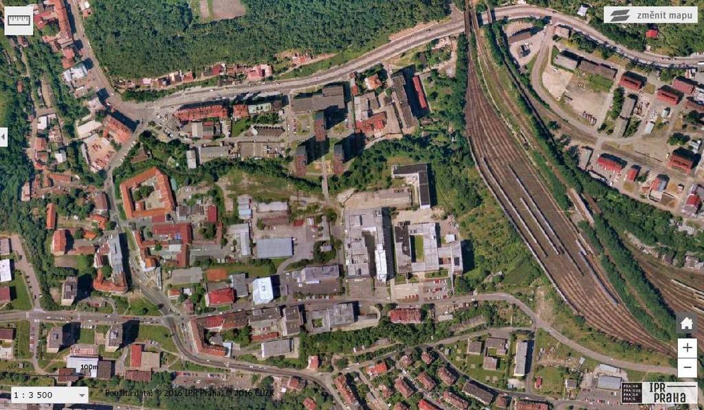 47 Obrázek č. 16 Údolí Botiče z roku 1996 současná podoba bez rezidenčního resortu Tigridova, zelený koridor podél tramvajové trati je stále volně průchozí. Zdroj IPR Praha.