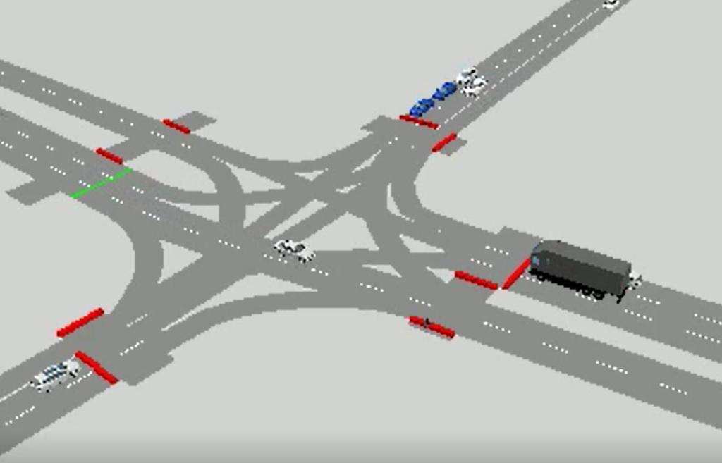 Obrázek 3: Ukázka simulace vytvořené v PTV Vissim AutoCAD slouží k 2D a 3D projektování a konstruování.
